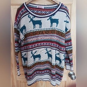 Multicolor Moose Oversized Sweater